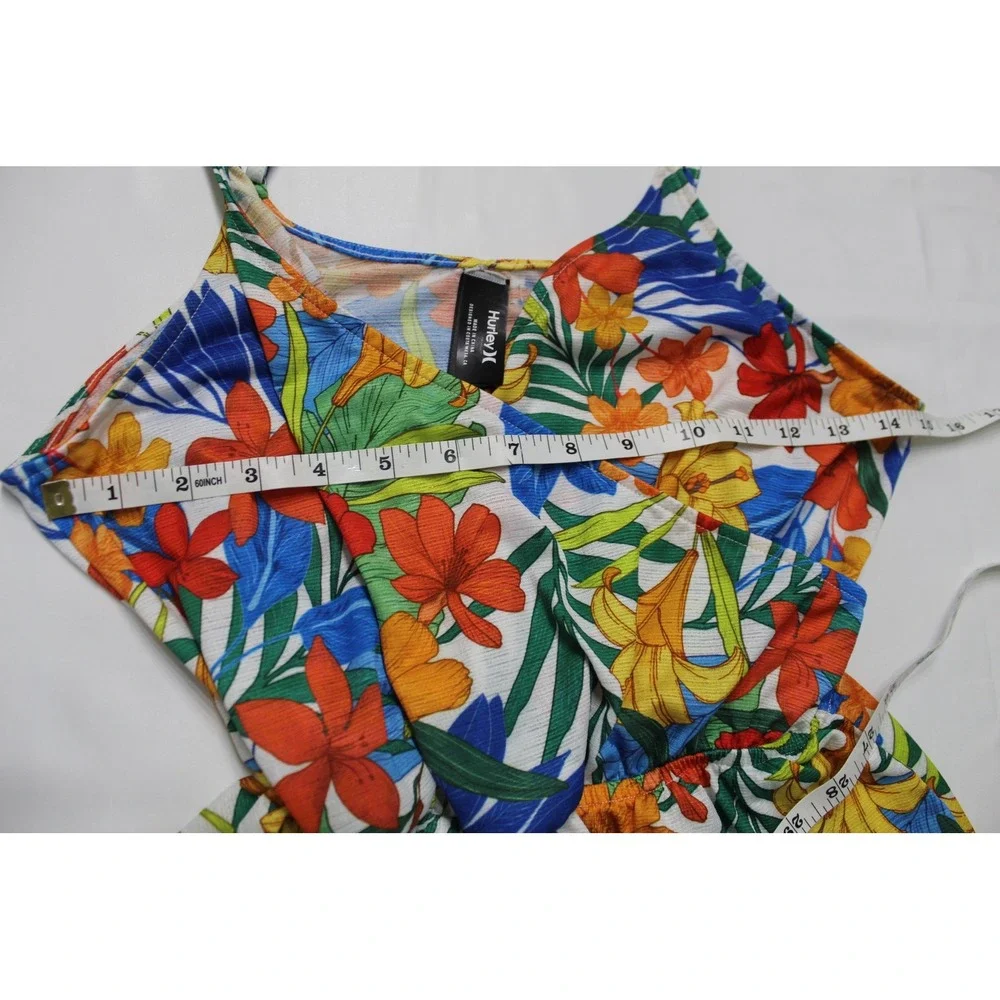Hurley Womens Tropical Floral Romper Blue Orange Yellow Size S Small - Picture 6 of 7